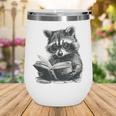 Raccoon With Book Cute Raccoons Reading Books Wine Tumbler Raccoon With Book Cute Raccoons Reading Books Wine Tumbler