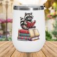 Raccoon Reading Books Matching Bookworm Readers Librarian Wine Tumbler