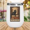 The Reader Cat Book Reading Halloween Tarot Card Wine Tumbler