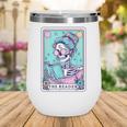 The Reader Retro Reading Skeleton Books Flowers Tarot Card Wine Tumbler The Reader Retro Reading Skeleton Books Flowers Tarot Card Wine Tumbler