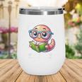 Reading Book Lovers Glasses Cartoon Worm Books Cute Bookworm Wine Tumbler