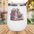 Reading A Book Per Day Keeps Reality Away Skeleton Books Wine Tumbler