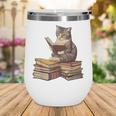 Reading Cat Book Lover Wine Tumbler