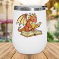 Reading Dragon Book Lover Bookworm Reader Wine Tumbler