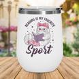 Reading Is My Favorite Sport Saying Cat And Book Lover Wine Tumbler