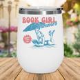 Retro Book Girl Summer Beach Vacation For Book Lover Wine Tumbler