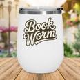 Retro Book Worm Reading For Book Lovers Wine Tumbler