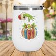Retro Christmas Ornament Book Christmas Teacher Librarian Wine Tumbler