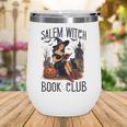 Salem Witch Book Club Bookish Retro Halloween Cat Wine Tumbler