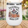 Salem WItch Book Club Halloween Raccoon Witch Reading Book Wine Tumbler Salem WItch Book Club Halloween Raccoon Witch Reading Book Wine Tumbler