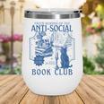 Sarcastic Anti Social Book Club Cat Skull Book Lover Wine Tumbler Sarcastic Anti Social Book Club Cat Skull Book Lover Wine Tumbler