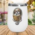 Shih Tzu Book How To Train Your Human Funny Dog Motif Wine Tumbler