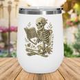 Skeleton Book Floral Skull Halloween Teacher Costume Wine Tumbler Skeleton Book Floral Skull Halloween Teacher Costume Wine Tumbler
