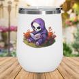 Spooky Grim Reaper Reading A Book Cute Creepy Halloween Wine Tumbler Spooky Grim Reaper Reading A Book Cute Creepy Halloween Wine Tumbler