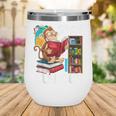 Stay Curious Monkey Reading Book Lover Bookworm Wine Tumbler