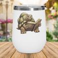 Sulcata Tortoise Reading A Book Wine Tumbler Sulcata Tortoise Reading A Book Wine Tumbler