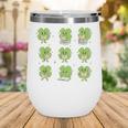Teacher Reading Shamrock St Patrick’s Day Book Lover Kids Wine Tumbler