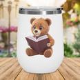 Teddy Bear Reading a Book Wine Tumbler Teddy Bear Reading a Book Wine Tumbler
