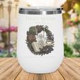 Tired Moms Book Club Dark Floral Coffee Skeleton Wine Tumbler