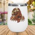 Turkey Reading Books Fall Season Thanksgiving Teacher Book Wine Tumbler