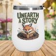 Unearth A Story Fox Reads a Book Wine Tumbler Unearth A Story Fox Reads a Book Wine Tumbler