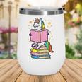 Unicorn Read Reading Book Librarian America Girls Women Wine Tumbler