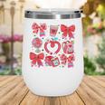 Valentine Teacher Coquette Bow Pencil Heart Book Girl Women Wine Tumbler