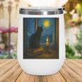 Van Gogh Starry Night Art Cat And Book Lovers Premium Tri-Blend Wine Tumbler