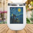 Van Gogh Starry Night Fantasy Reader Dragon Reading Book Wine Tumbler