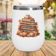 Vintage Autumn Books Pumpkin Coffee Book Lover Reading Wine Tumbler