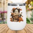 Vintage Ghost Book Reading Pumpkin Gothic Halloween Teachers Wine Tumbler