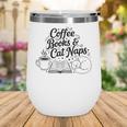 Vintage Retro Coffee Books & Cat Naps Wine Tumbler Vintage Retro Coffee Books & Cat Naps Wine Tumbler
