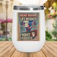 Vintage Style Read Books Lift Weights Fight Fascists Retro Wine Tumbler