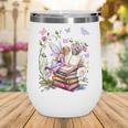 Watercolor Butterfly Fairy Read Book Library Fantasy Novel Wine Tumbler