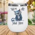 We'Re All Mad Here Cheshire Cat Alice Wonderland Book Kids Wine Tumbler