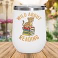Wild About Reading Cute Leopard Teacher Kids Book Lover Wine Tumbler