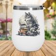 Wolf Reading Book Librarian Library Wolves Wine Tumbler