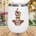 Woman And Books Stack Afro Girl Book Lover Wine Tumbler Woman And Books Stack Afro Girl Book Lover Wine Tumbler