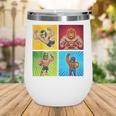 Wrestling Comic Book Wrestler Mexican Lucha Libre Mask Wine Tumbler Wrestling Comic Book Wrestler Mexican Lucha Libre Mask Wine Tumbler