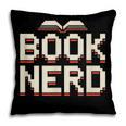 Book Nerd Retro Pixel Reading Librarian Aesthetic Pillowcase