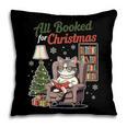 All Booked For Christmas Cute Bookish Cat Lover Pillowcase