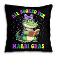 All Booked For Mardi Gras Crocodile Reading Book Teacher Pillowcase