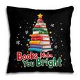 Books Make You Bright Christmas Librarian Book Lover Pillowcase