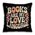 Books Are My Love Language Retro Groovy 70s Book Lover Pillowcase