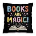Books Are Magic Whimsical Retro Bookworm Pillowcase