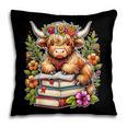 Bookworm Cute Highland Cow Reading Book Pillowcase