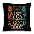 Cat & Book Art For Men Women Cat Librarian Novel Book Lover Pillowcase