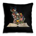 Cat Book Flowers Pillowcase