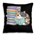 Cat On Books Pets Cats Reading Book Nerd Read Reader Bookcat Pillowcase