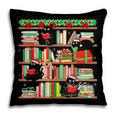 Christmas Cat Santa Bookshelves Book Lover Reader Pillowcase